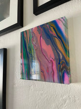 Load image into Gallery viewer, Rainbow Road - 8&quot; x 8&quot; Resin Painting on Wood