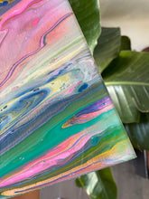 Load image into Gallery viewer, Rainbow Road - 8&quot; x 8&quot; Resin Painting on Wood